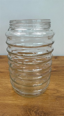 Vintage Sellers Hoosier Beehive Glass Canister - Depression Glass Jar Ribbed view 5