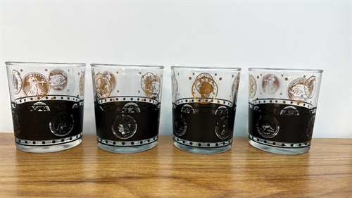 Vintage MCM Lowball Glasses (Set of 4) – Coins of the World Barware view 1