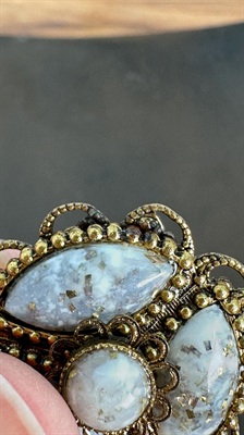 Vintage MCM Brooch | Confetti Lucite | Mid Century Gold Tone |  1950's Brooch view 4