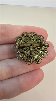 Vintage MCM Brooch | Confetti Lucite | Mid Century Gold Tone |  1950's Brooch view 8