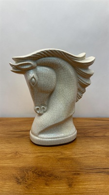 Mid Century Horse Head Bust Lamp | MCM Ceramic Horse Light | Crackled Glaze view 2
