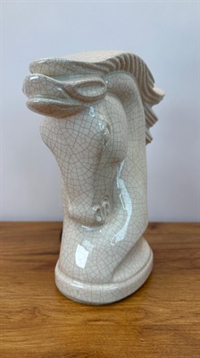 Mid Century Horse Head Bust Lamp | MCM Ceramic Horse Light | Crackled Glaze view 3