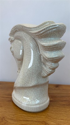Mid Century Horse Head Bust Lamp | MCM Ceramic Horse Light | Crackled Glaze view 7