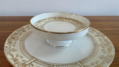 Antique Nippon Gold Embossed Tiered Serving Tray | Gold Hand- Painted Dish view 7