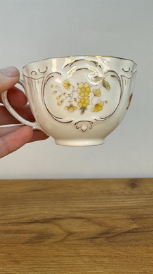 Vintage Teacup and Saucer | Demitasse Floral Teacup Embossed with Gold Accents | Rare Find view 7