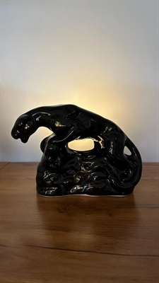 Vintage Mid Century Black Panther TV Lamp | MCM Panther Light- 1950's view 1