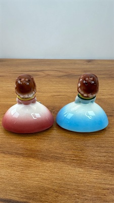 Vintage MCM Salt and Pepper Shakers Girls in Bell Dresses | Made in Japan view 4