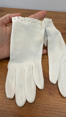 Vintage Ladies White Gloves | Nylon Womens Gloves Van Raalte-NEW view 2