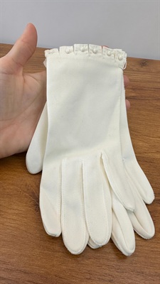 Vintage Ladies White Gloves | Nylon Womens Gloves Van Raalte-NEW view 7