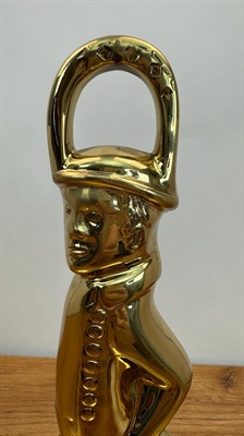 Vintage Brass Soldier Doorstop | Baldwin Solid Hessian Soldier | Colonial Revival Home Decor view 8