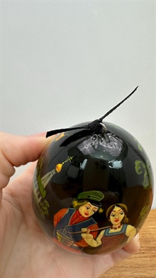 Vintage Russian Folk Art Egg, Hand Painted & Signed Made of Wood -  1997 view 4