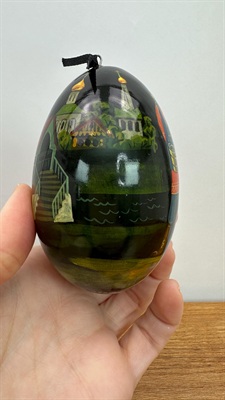 Vintage Russian Folk Art Egg, Hand Painted & Signed Made of Wood -  1997 view 5