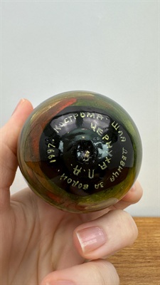 Vintage Russian Folk Art Egg, Hand Painted & Signed Made of Wood -  1997 view 10