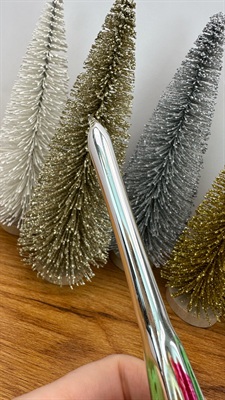 Vintage Triple Indent Glass Tree Topper Finial- Mica Glittered Blown Glass- 1950's view 9