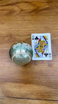 Vintage Mercury Glass Ornament- Merry Christmas Stenciled  - 1950's  Made in U.S.A. view 9