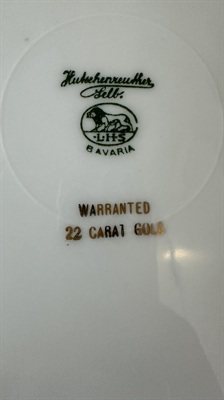 Vintage Hutschenreuther Selb 22K Gold Gilded Floral Plate-  Dinner 10" Plate view 5