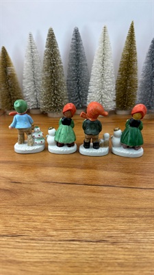 Vintage Christmas Caroler Figurines | Winter Village Figures Flambro -SET of 4 view 2