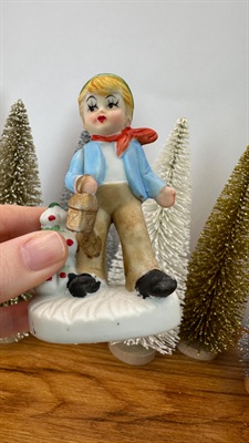 Vintage Christmas Caroler Figurines | Winter Village Figures Flambro -SET of 4 view 6