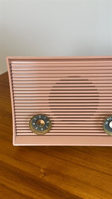 Vintage 1959 Philco Tube AM Clock Radio Pink | MCM Retro Space Age Design | With Bluetooth view 9