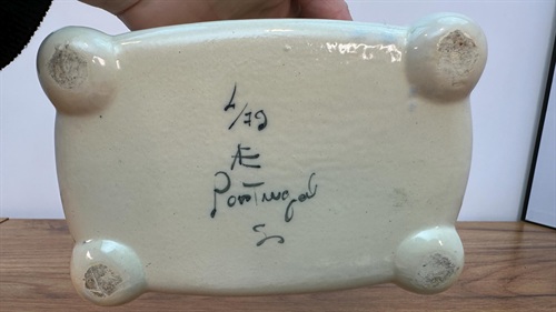 Vintage Hand-painted Ceramic Jewelry Box | Portuguese Floral Trinket Dish view 8