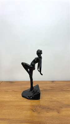 Vintage Signed Frankart Sarsaparilla Nude Nymph Sculptural Bookend | Art Deco Revival 1982 view 4