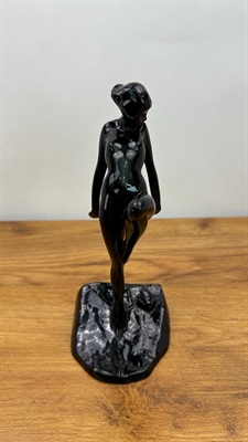 Vintage Signed Frankart Sarsaparilla Nude Nymph Sculptural Bookend | Art Deco Revival 1982 view 7