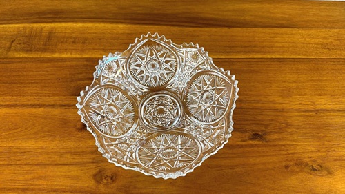 Antique EAPG Serving Bowl Bryce Higbee Ten Pointed Star Variant Serving Bowl Early 1900's