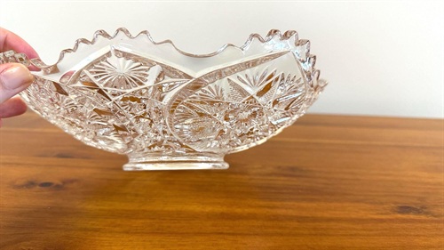 Antique EAPG Serving Bowl Bryce Higbee Ten Pointed Star Variant Serving Bowl Early 1900's view 3