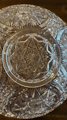 Antique EAPG Serving Bowl Bryce Higbee Ten Pointed Star Variant Serving Bowl Early 1900's view 8