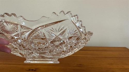 Antique EAPG Serving Bowl Bryce Higbee Ten Pointed Star Variant Serving Bowl Early 1900's view 9