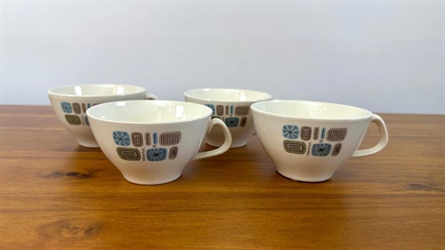 Mid Century Modern Atomic Tea Cups- Retro Vintage Temporama by Canonsburg SET OF 4 view 2