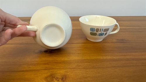 Mid Century Modern Atomic Tea Cups- Retro Vintage Temporama by Canonsburg SET OF 4 view 5