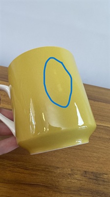 MCM Mikasa Focus Coffee Tea Cups SET of 2 Vintage 1960's Yellow Cups view 7