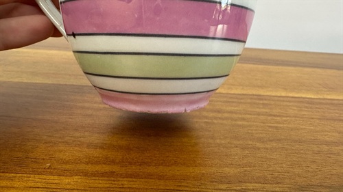 Beautiful Little Vintage Art Deco Lusterware Pink and Green Stripped Creamer view 6