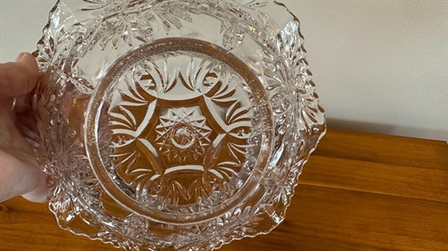 Vintage Imperial Glass Crystal -343 Clear Stars 8" Flared Berry Bowl  - EAPG view 10