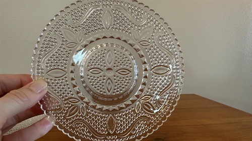 Vintage Federal Glass Heritage Clear Glass Plates (SET of 4) 1950's Dinnerware 8" Luncheon Plate view 10