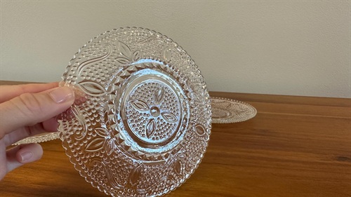 Vintage Federal Glass Heritage Clear Glass Plates (SET of 4) 1950's Dinnerware 8" Luncheon Plate view 6