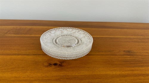 Vintage Federal Glass Heritage Clear Glass Plates (SET of 4) 1950's Dinnerware 8" Luncheon Plate view 7