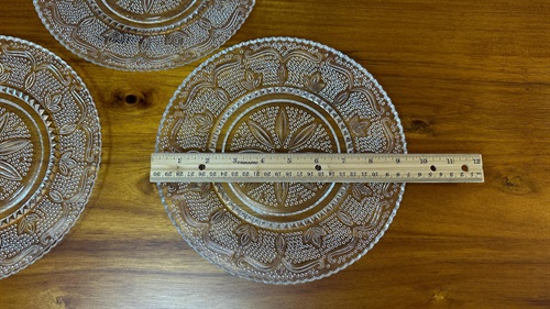 Vintage Federal Glass Heritage Clear Glass Dinner Plates (SET of 3) 1950's Dinnerware 9" Plate view 6