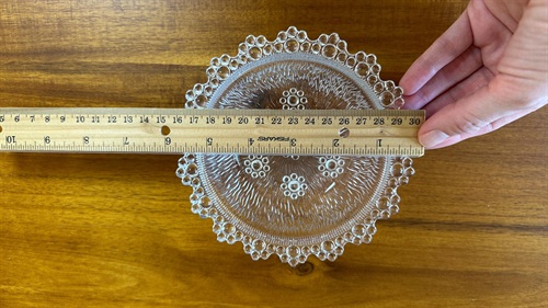 Masserini Barocco Small Glass Bowl- 1960s Vintage Italian Glass- Bubble Lace Glass Dish Mid Century Modern view 2