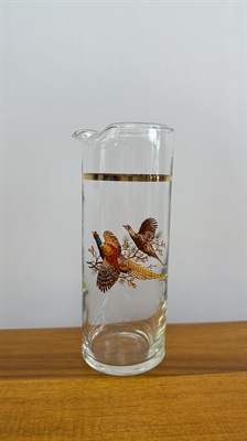 Vintage MCM Martini Pitcher - Mid-Century Pheasants Pitcher- West Virginia Glass Specialty view 2