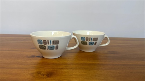 Mid Century Modern Atomic Tea Cups- Retro Vintage Temporama by Canonsburg SET OF 2 view 9