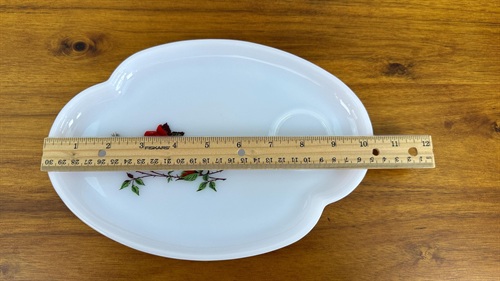 Vintage Federal Glass Milk Glass Snack Set "Rosecrest" Cup and Snack Plate Set - Luncheon Set of 2 view 3