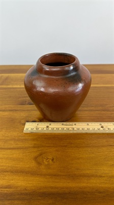 Vintage Handmade Earthenware Pottery Vase -  Sasak Clay Pot Handcrafted  in Indonesia view 8