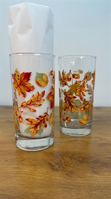 Libbey Crisa Fall Leaf Autumn Drinking Glasses  -SET OF 2 view 1
