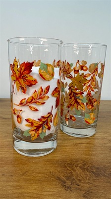 Libbey Crisa Fall Leaf Autumn Drinking Glasses  -SET OF 2 view 2