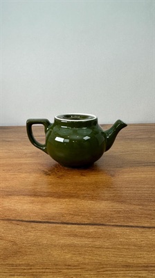 Vintage Mini Hall Teapot- Small Green Ceramic Single Serve Teapot -1950's view 4