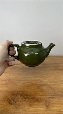Vintage Mini Hall Teapot- Small Green Ceramic Single Serve Teapot -1950's view 5
