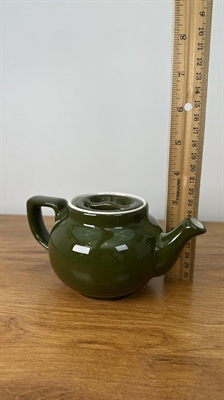 Vintage Mini Hall Teapot- Small Green Ceramic Single Serve Teapot -1950's view 8