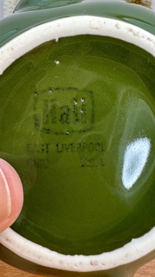 Vintage Mini Hall Teapot- Small Green Ceramic Single Serve Teapot -1950's view 9